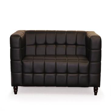 General for store1 Black Leather Loveseat