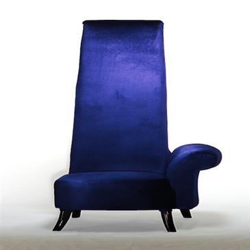 General for store1 Deep Blue Velour Armchair Left