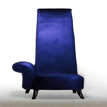 General for store1 Deep Blue Velour Armchair Right