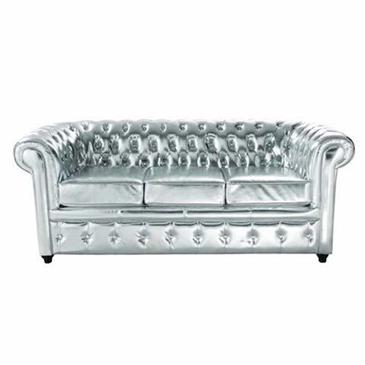 Silver Leather Sofa, Silver Leather Furniture