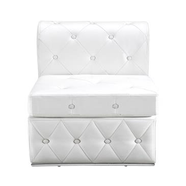 General for store1 White Tufted Leather Armless