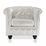 General for store1 Silver Leather Armchair