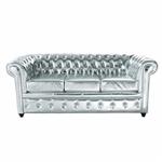 General for store1 Silver Leather Sofa