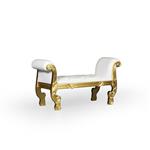 General for store1 White/Gold Leather Bench